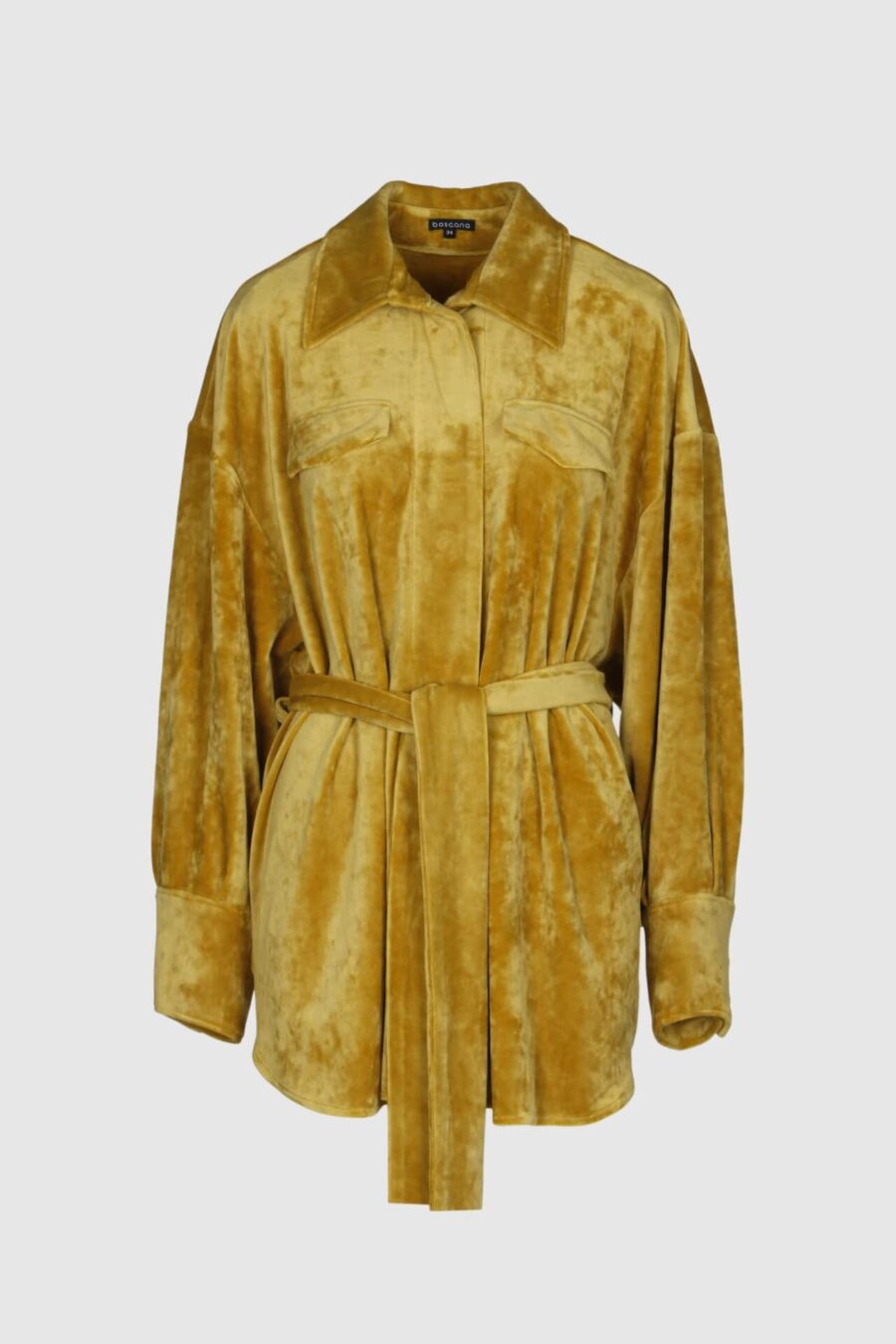 Jacke, Oversize, Fledermausarm, 7/8 Arm, Bindegürtel, Velvet, Samt , gelb