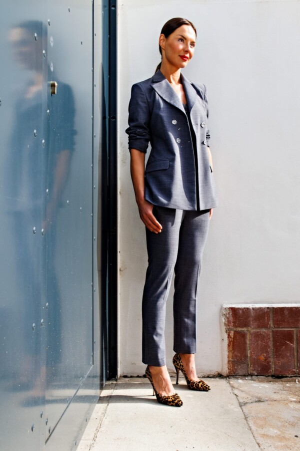Damen Hose 7 8 grau Roma