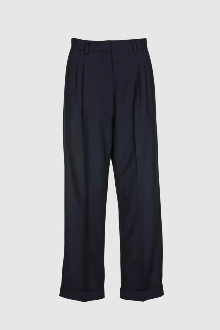Hose, hoher Bund, Bundfalten, Wolle, Schurwolle, weites Bein, pink, schwarz, grau, 7/8 Länge