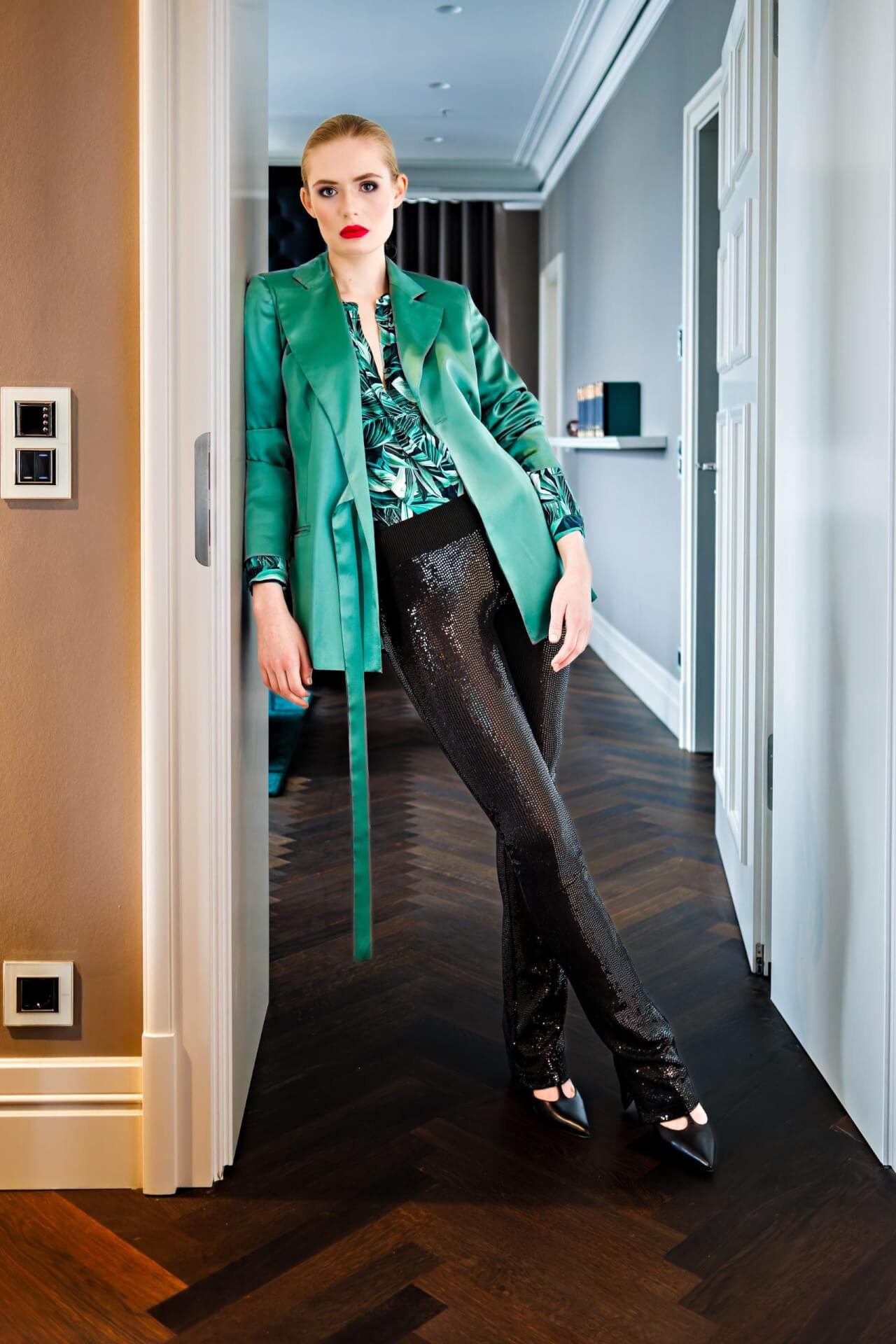 güner Damen Blazer Wickeloptik Seide