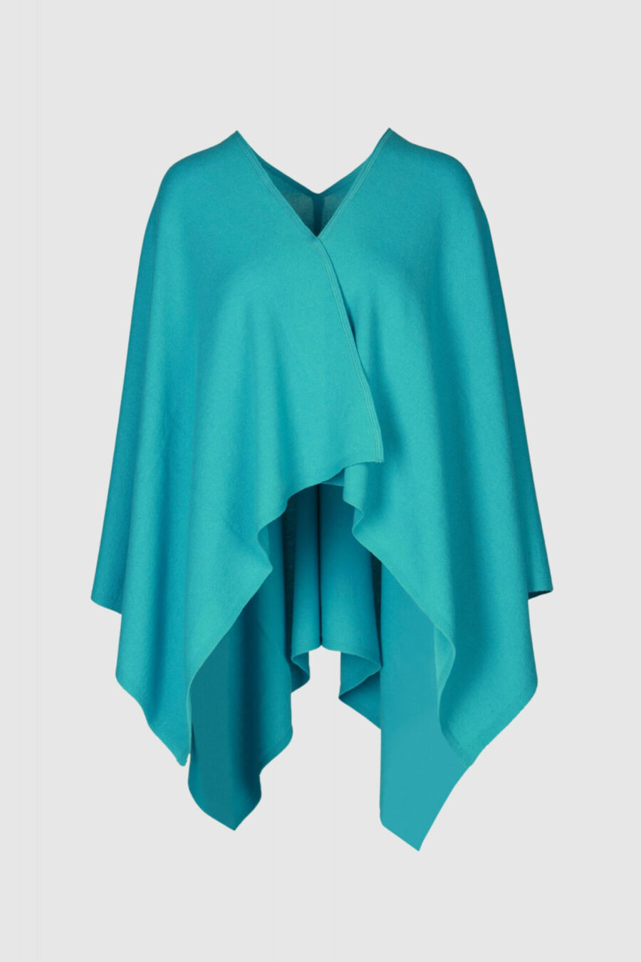 Türkiser Poncho aus reinem Kaschmir in Türkis