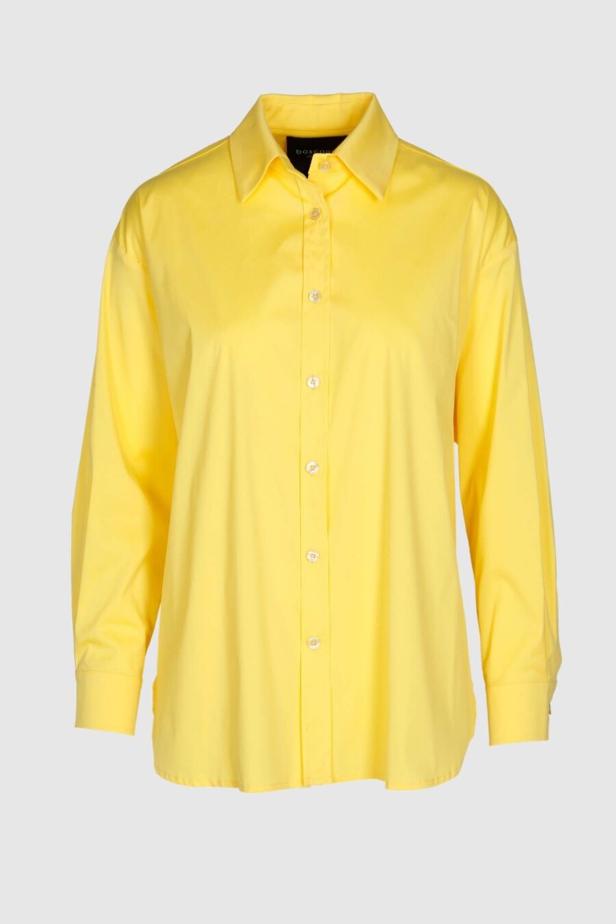 Oversized Bluse in Gelb aus Baumwollmix – Vorderansicht