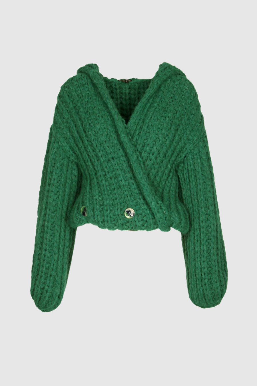 Grüne Strickjacke Damen – Vorderansicht