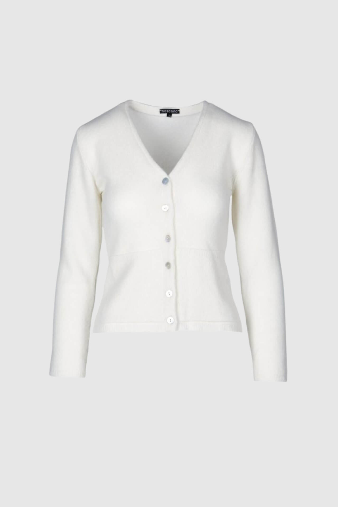 Strickjacke weiß Wolle Kaschmir Seide