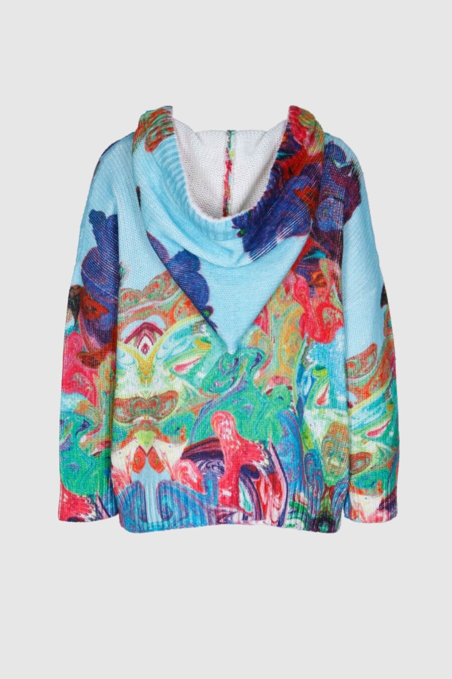 Kaschmir, Wolle, Pullover, Hoodie, Unisex, Print, blau, Kaschmirpullover, Wollpullover mit Kapuze