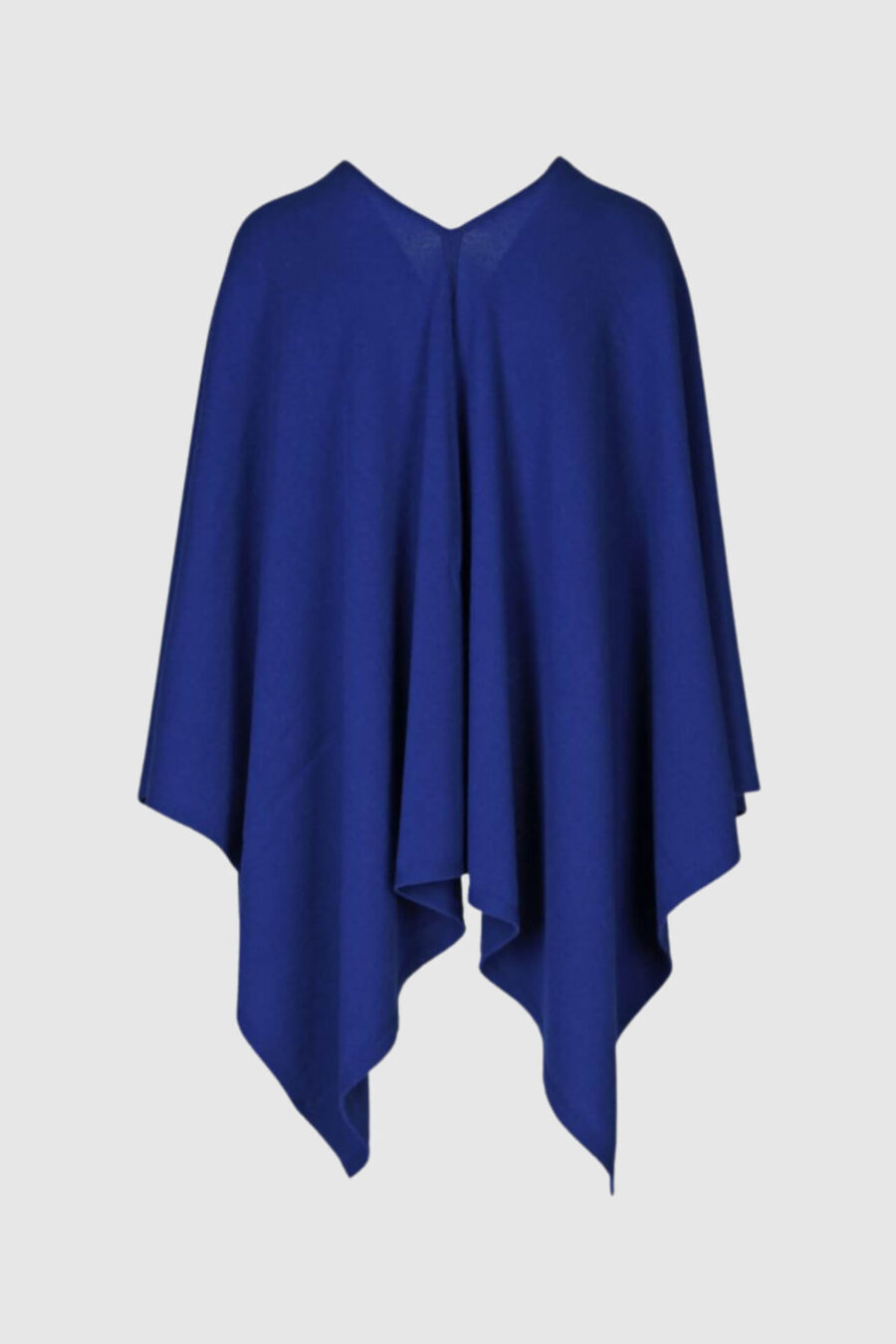 Poncho, Kaschmir, vorn geöffnet, unifarben, blau