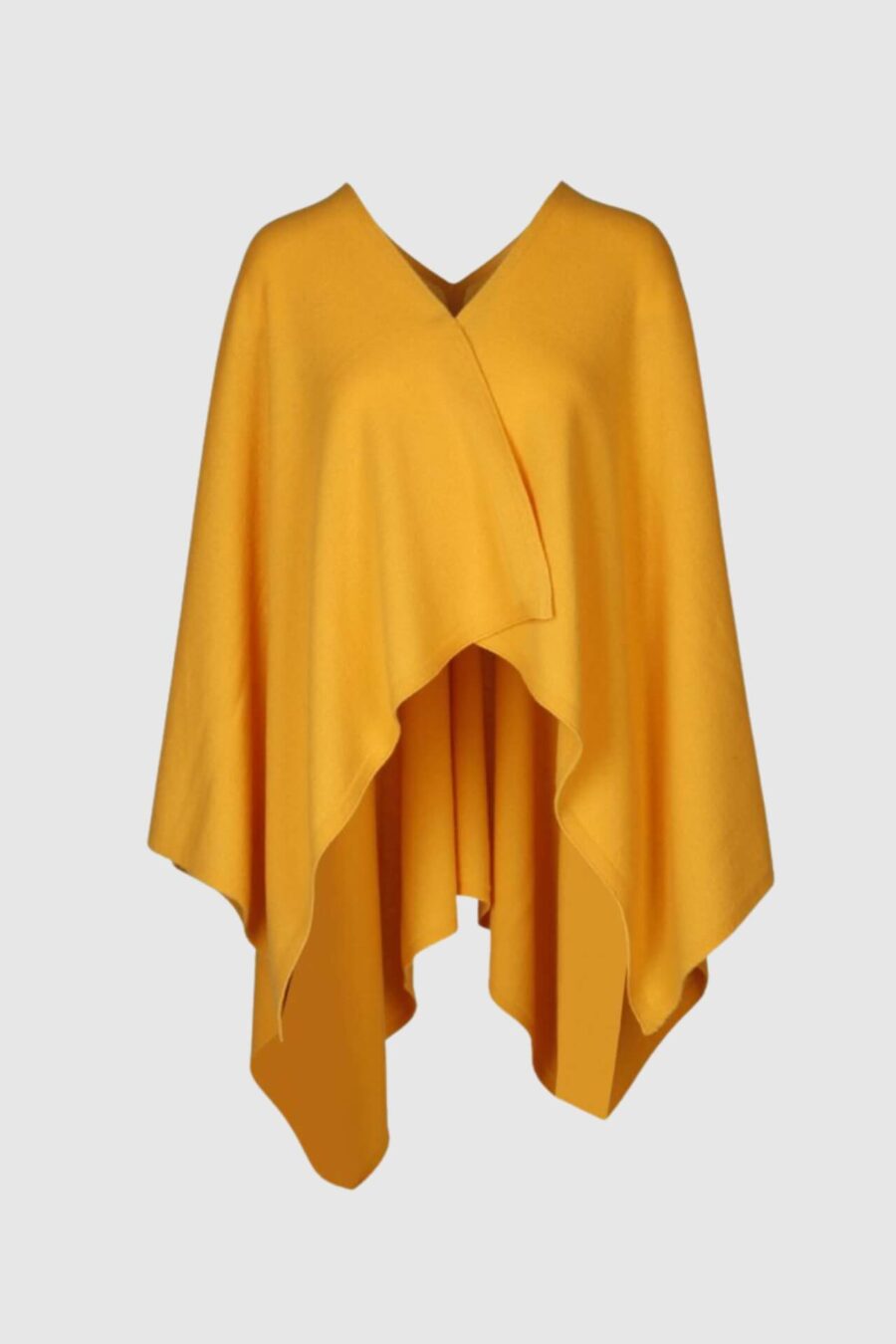 Gelber Poncho aus reinem Kaschmir, leichtes, dünnes Material, Schal