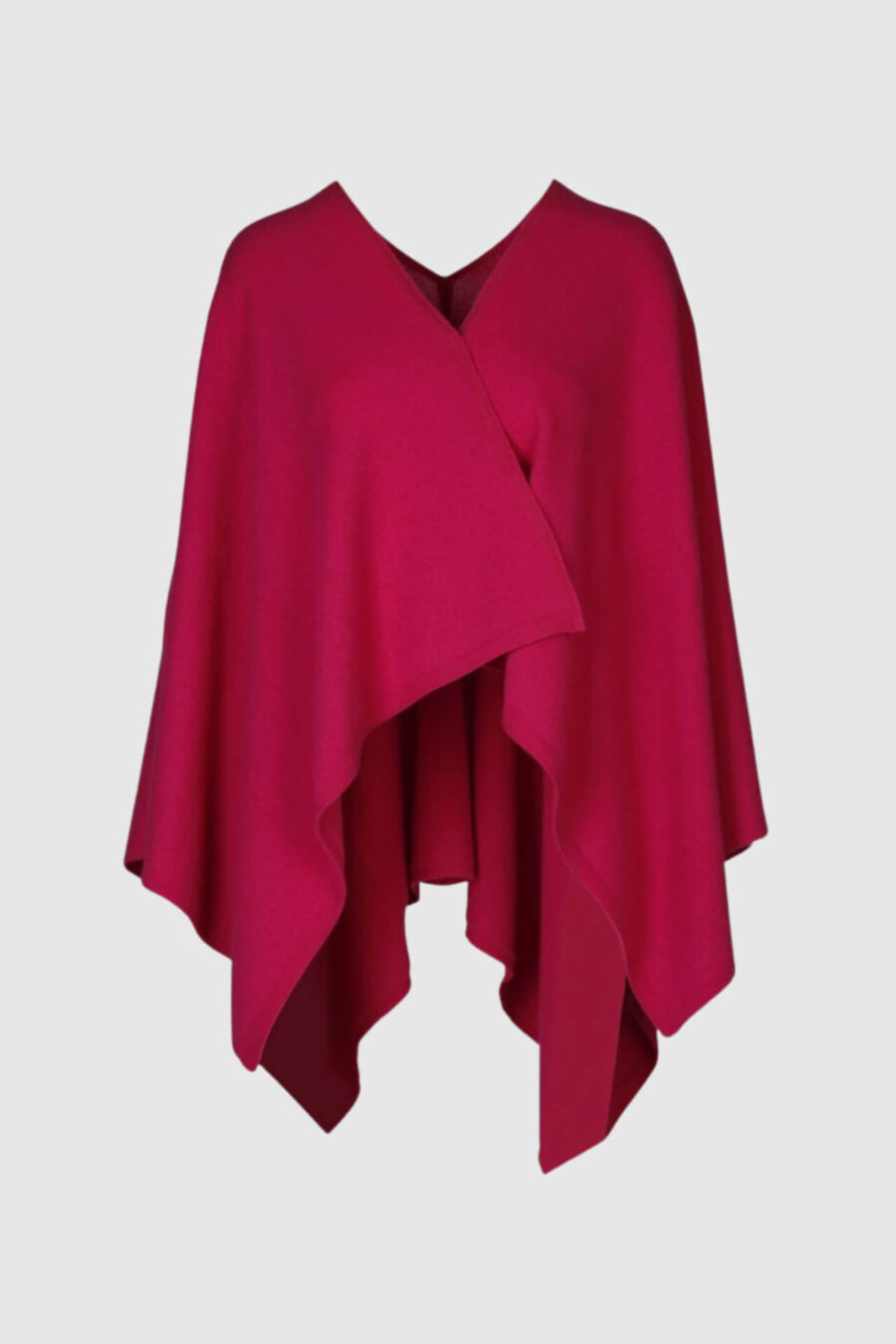 Poncho, Kaschmir, vorn geöffnet, unifarben, pink