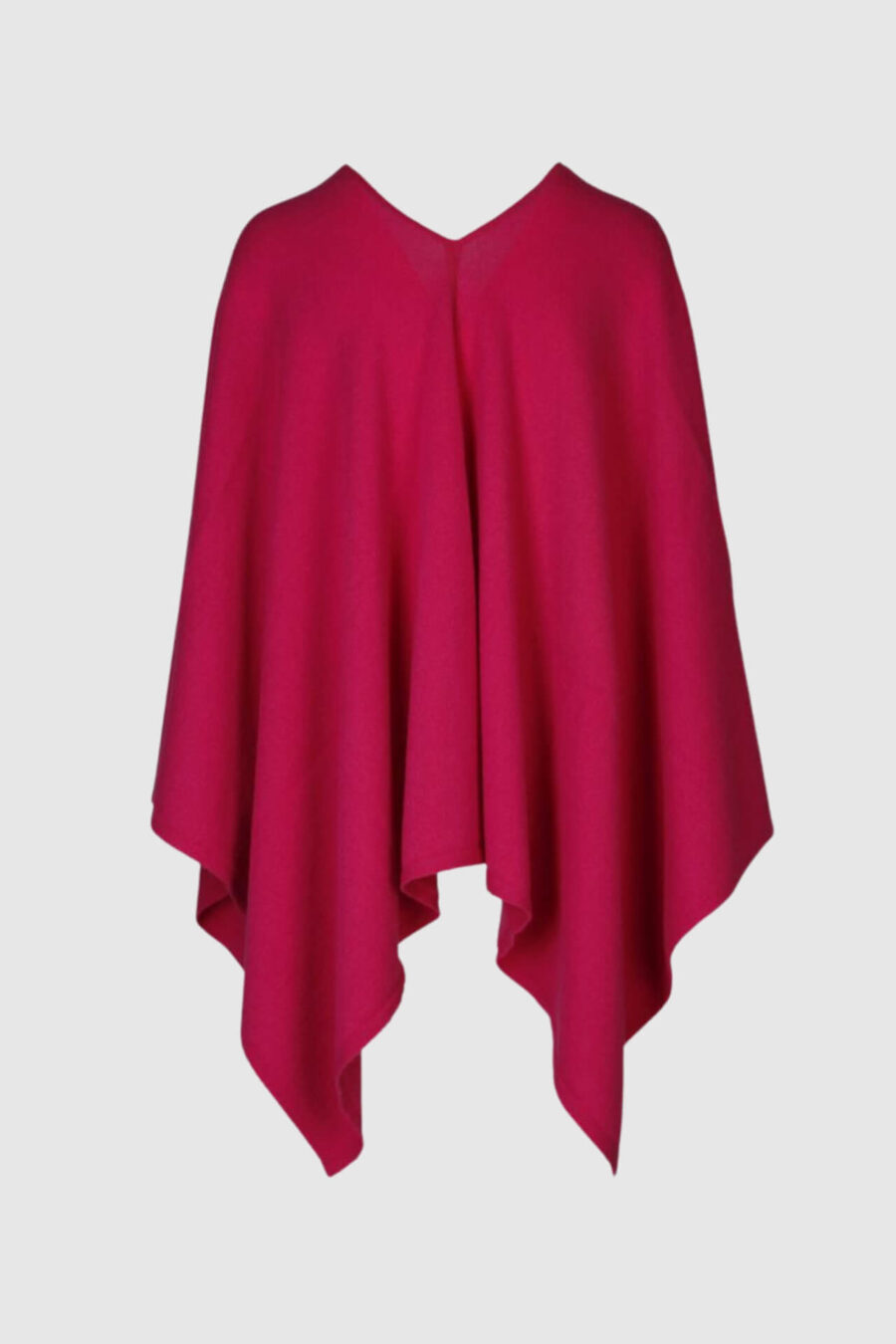 Poncho, Kaschmir, vorn geöffnet, unifarben, pink