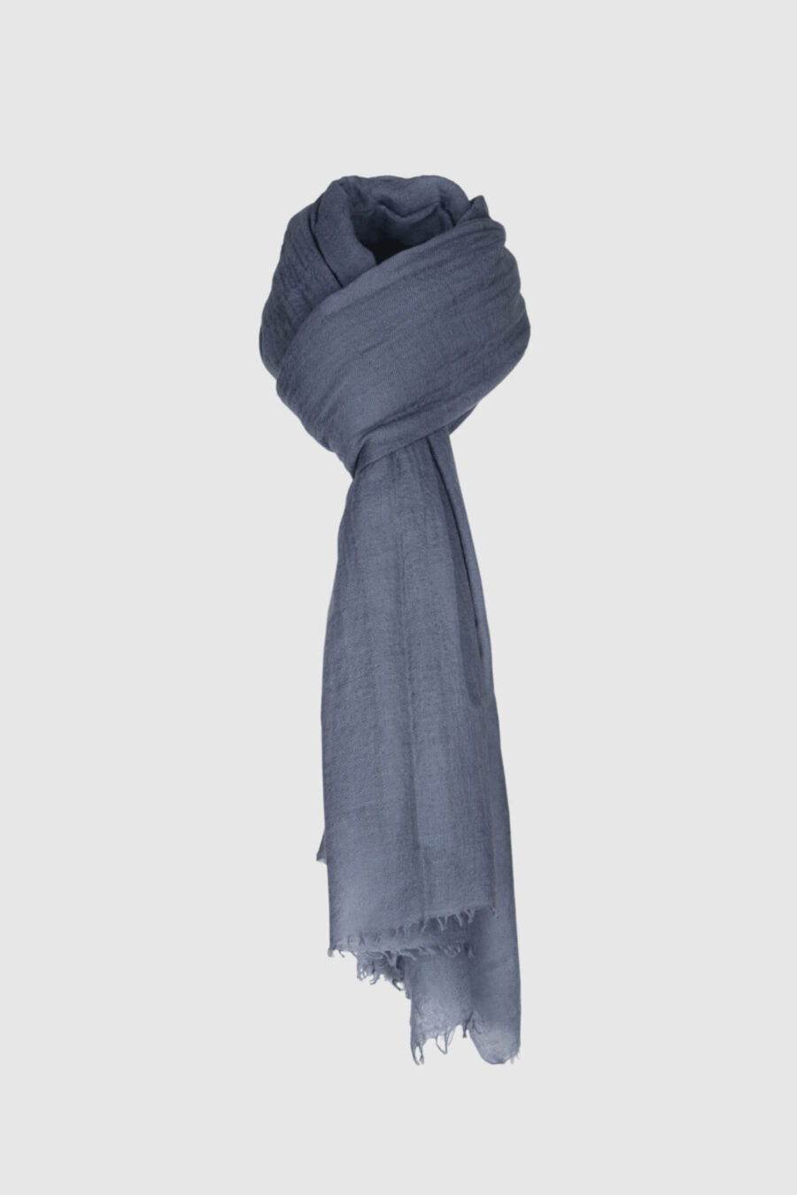 Blauer Schal aus Kaschmir gestrickt, leicht und dünn, tragbar zu allen Anlässen