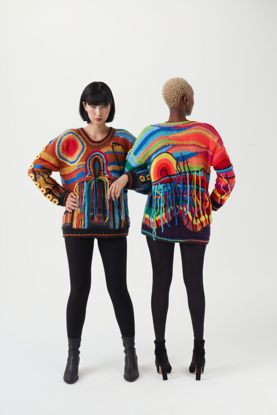 Strickjacke aus Wolle bunt