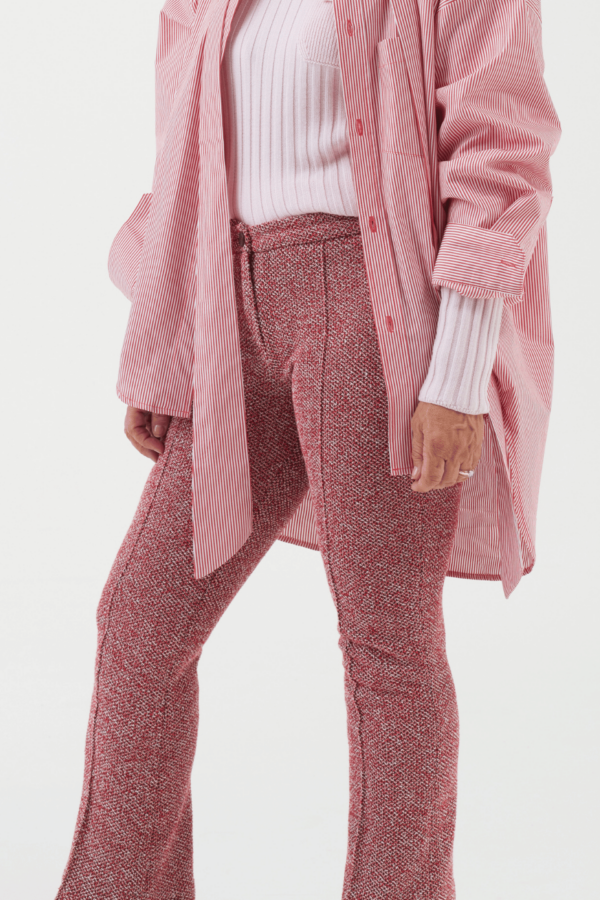 Damen Baumwollhose rot Detail