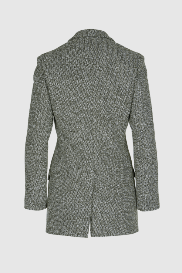 Damen Blazer aus Baumwolle in grün-melange Rückseite