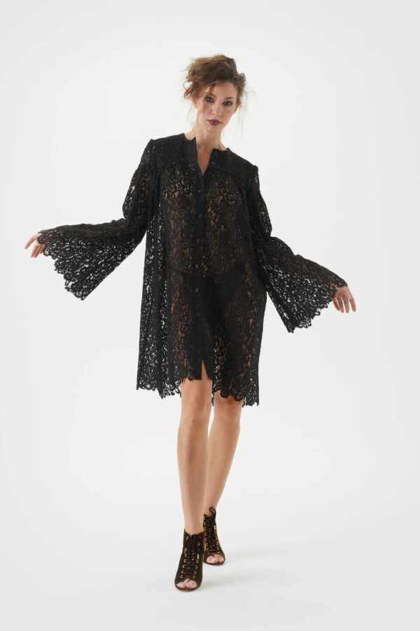 Kleid aus Spitze in schwarz – Bild 2