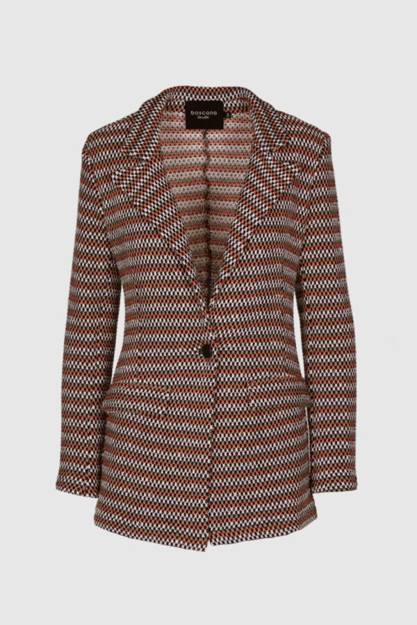 Blazer Damen Orange Schwarz – Vorderansicht