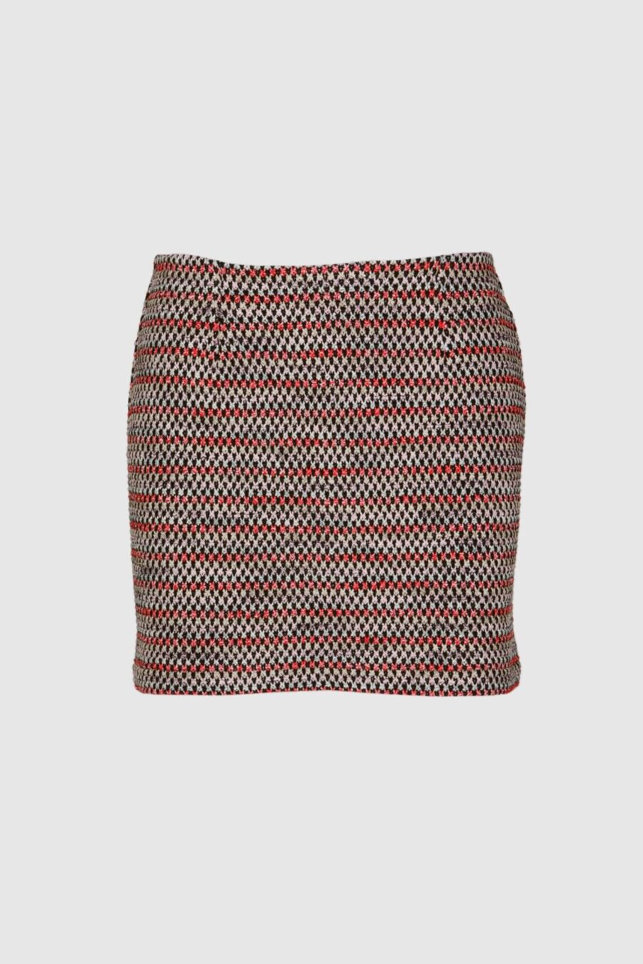 Multicolor Strick-Rock in orange und schwarz