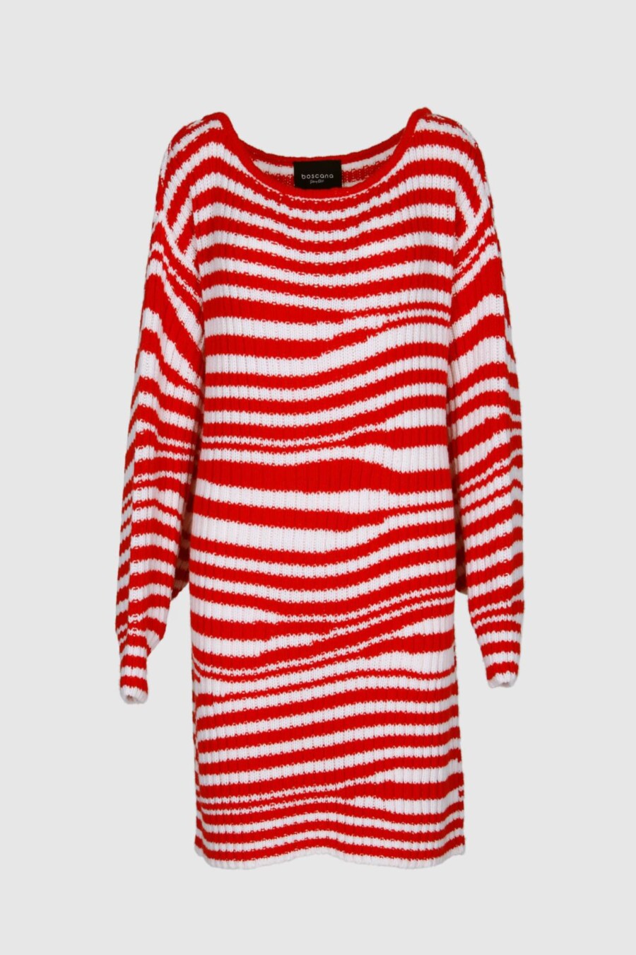 Pullover, Strickpullover, oversized, rot, weiss, Strickkleid, weiter Am, gestrickter Pullover