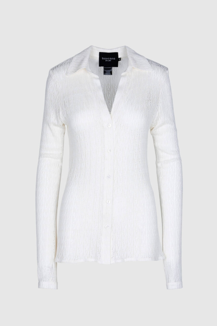 Bluse in gewebte Optik in creme