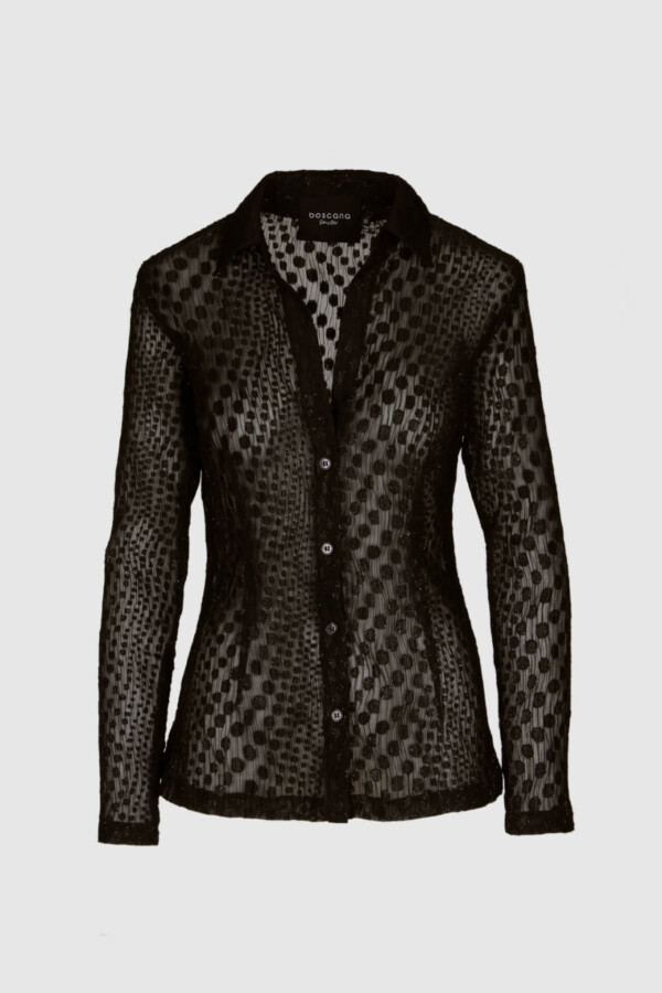 Scharze Bluse mit Muster – Feminine Eleganz mit modernem Fashion-Design