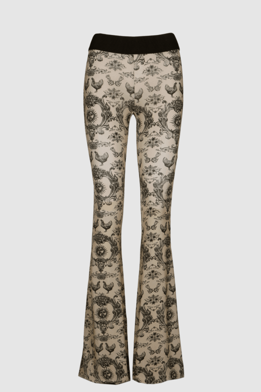 Damen Hose mit Print in creme und schwarz Hahn