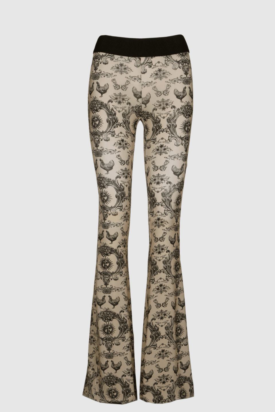 Damen Hose mit Print in creme und schwarz Hahn