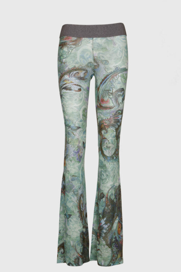 Hose mit Paisley Druck in grün