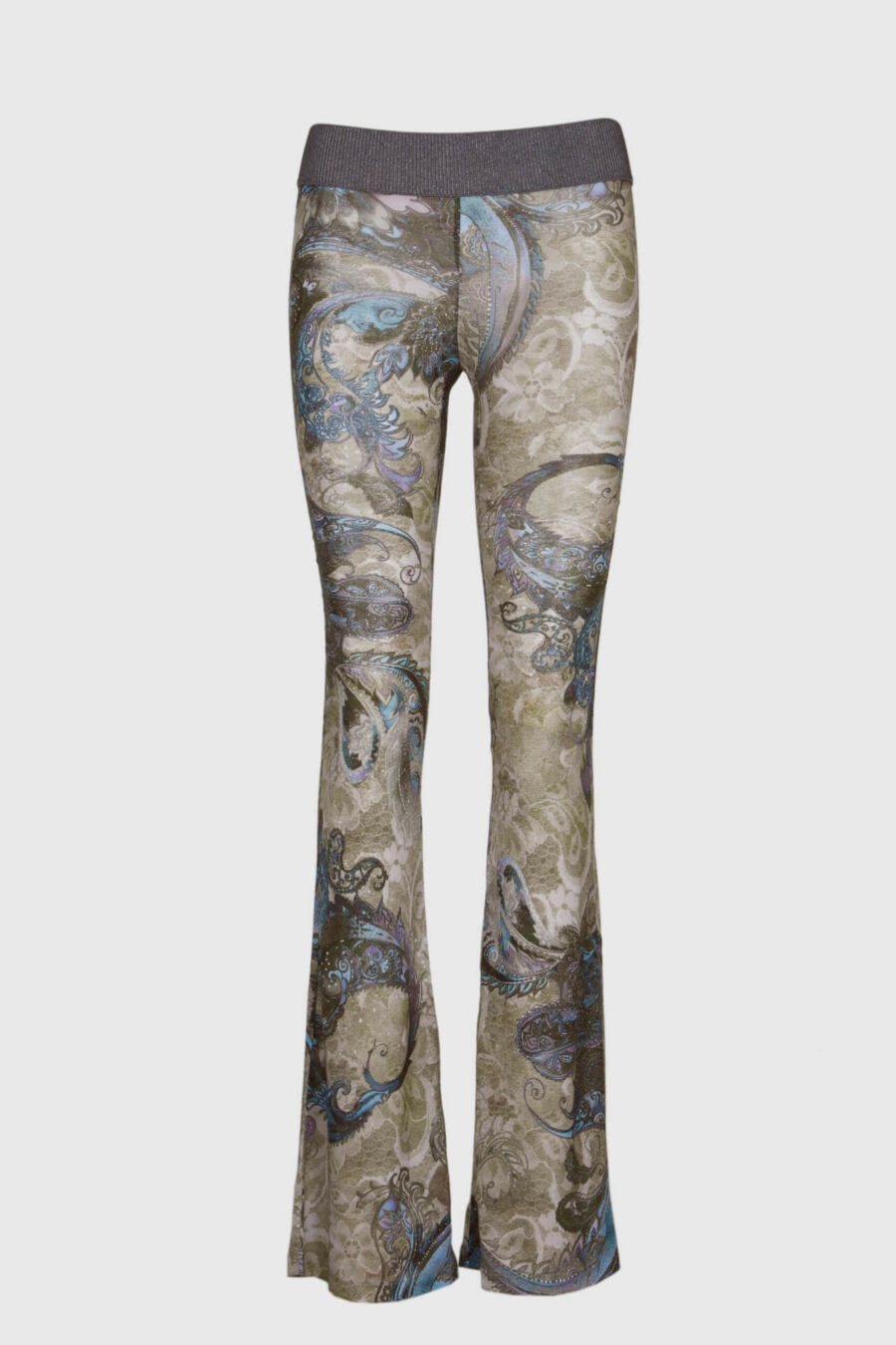 Super leichte Hose in grau mit Paisley Druck