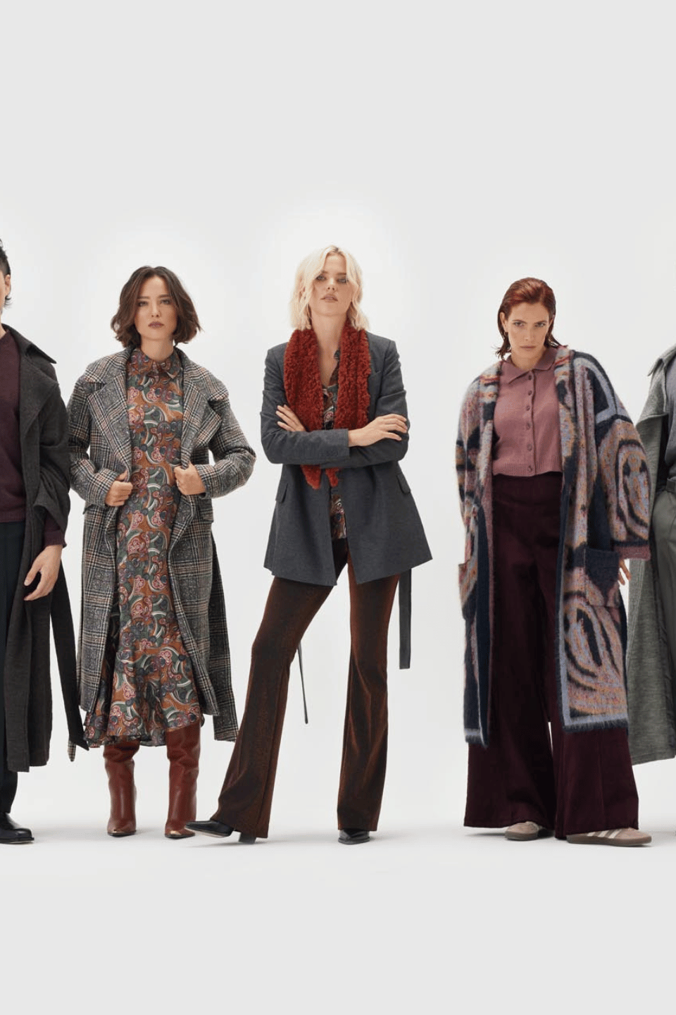 Wolljacke in anthrazit mit Webpelz in braun Damen