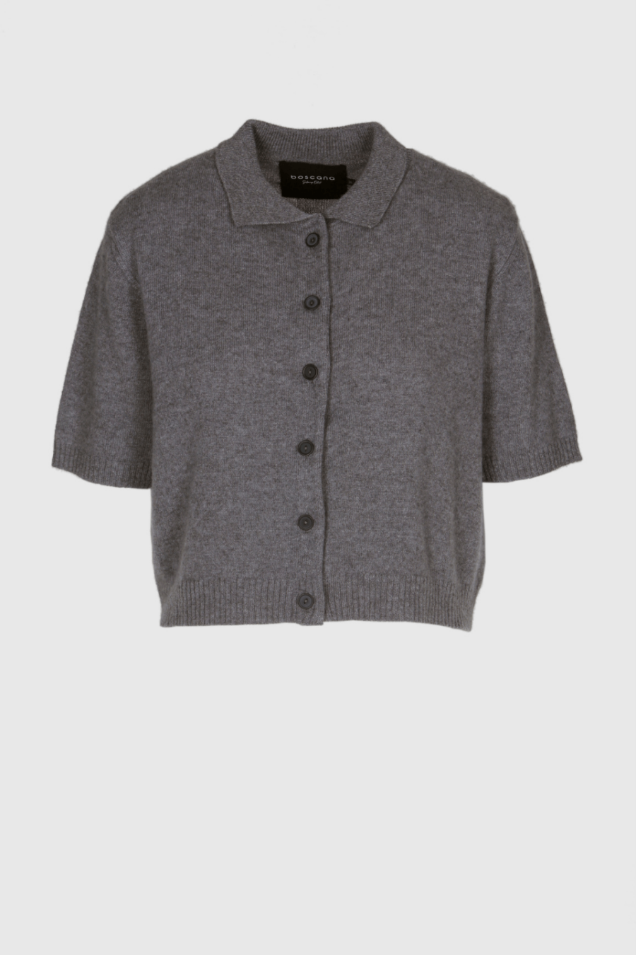 Kaschmirjacke, Strickjacke, Kaschmir, kurzer Arm, geknöpft, grau