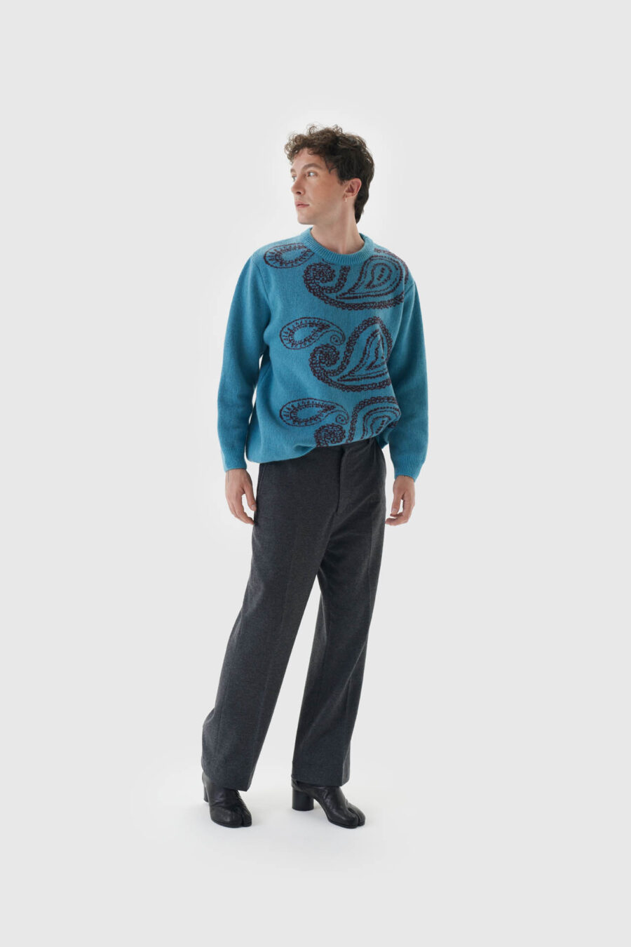 Pullover aus Kaschmir in Blau bordeaux