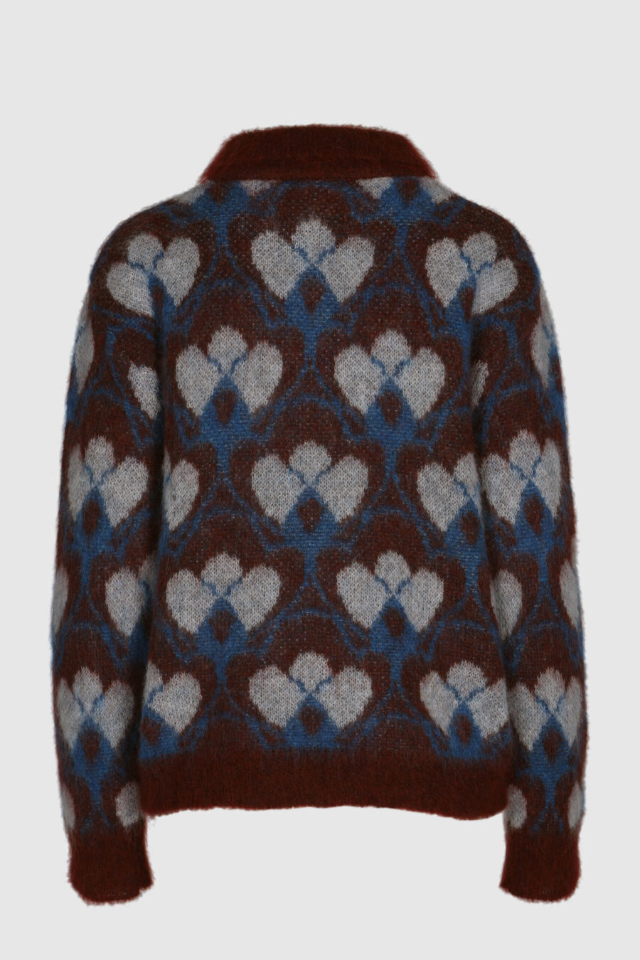 Mohair Pullover Herren in Rot-Blau