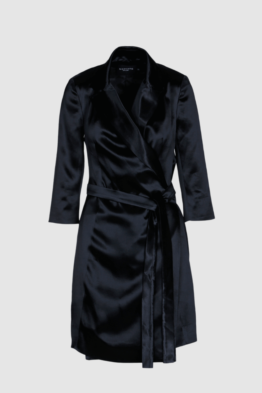 Satin,wickelkleid,schwarz