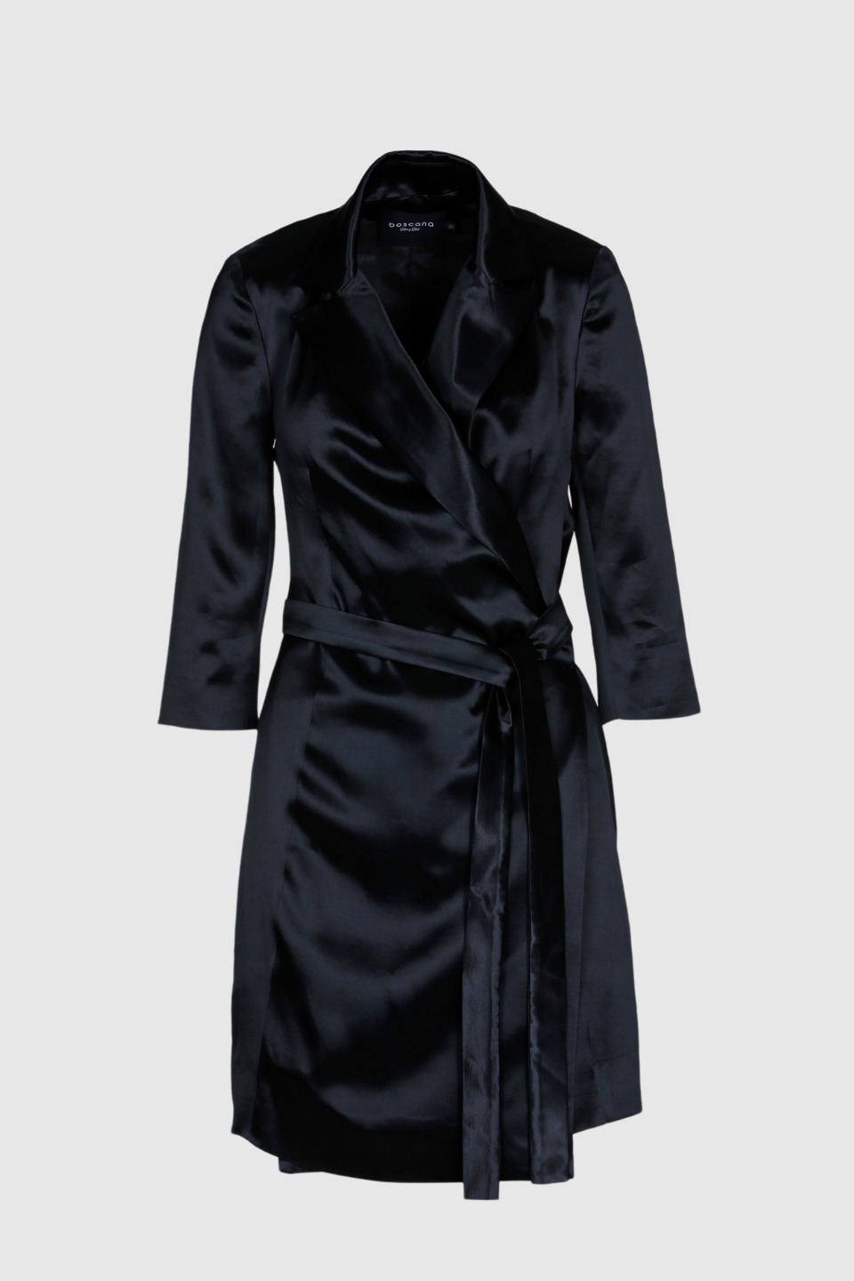 Satin,wickelkleid,schwarz