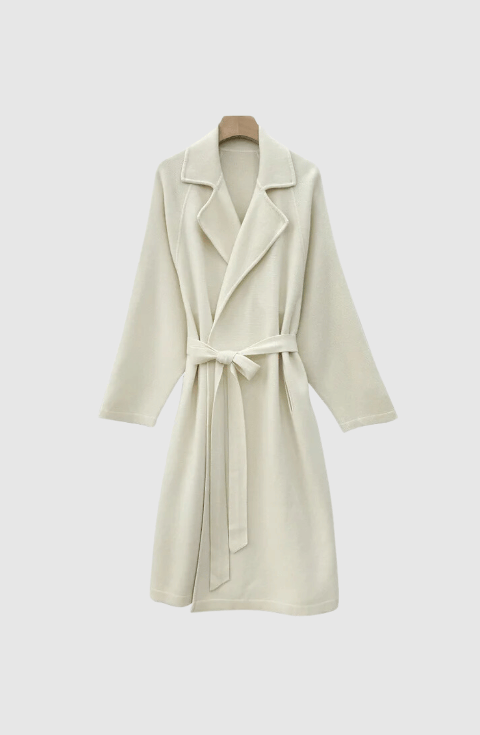 Kaschmir Mantel Damen Creme Vorderansicht