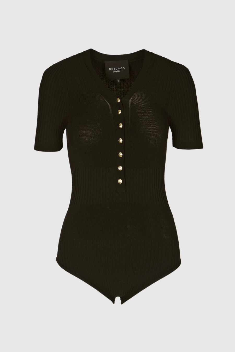 Body, schwarz, Strickbody