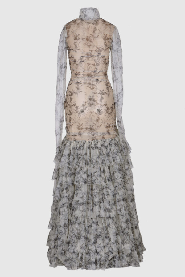 Elegantes Maxikleid mit Volants & Schleppe – Femininer Statement-Look – Bild 6