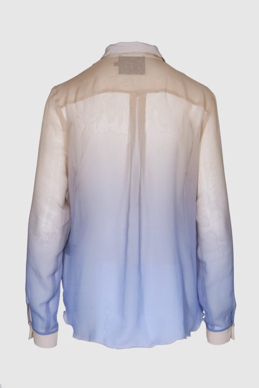 Seidenbluse, Damenbluse, transparent, blau, rosa, schwarz, lila, Farbverlauf