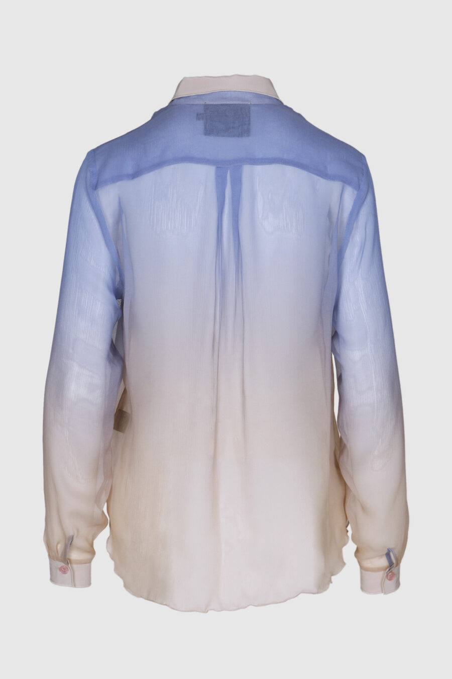 Seidenbluse, Damenbluse, transparent, blau, rosa, schwarz, lila, Farbverlauf