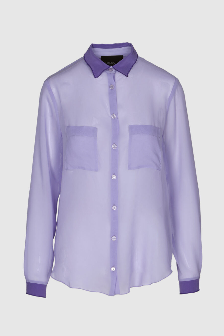 Seidenbluse, Damenbluse, transparent, blau, rosa, schwarz, lila, Farbverlauf