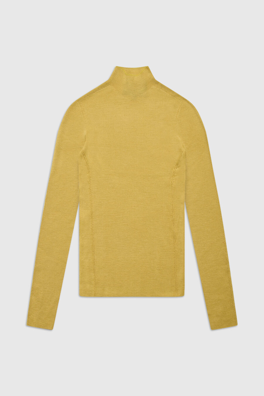 geripptes Langarmshirt, Pullover, Strickpullover, gelb