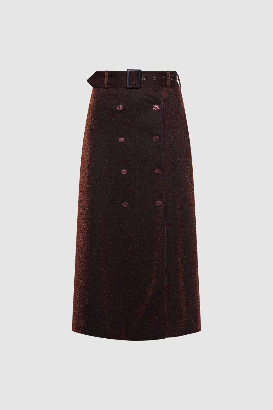 Maxirock, Rock in Braun, Gürtel, langer Roch, Knöpfe