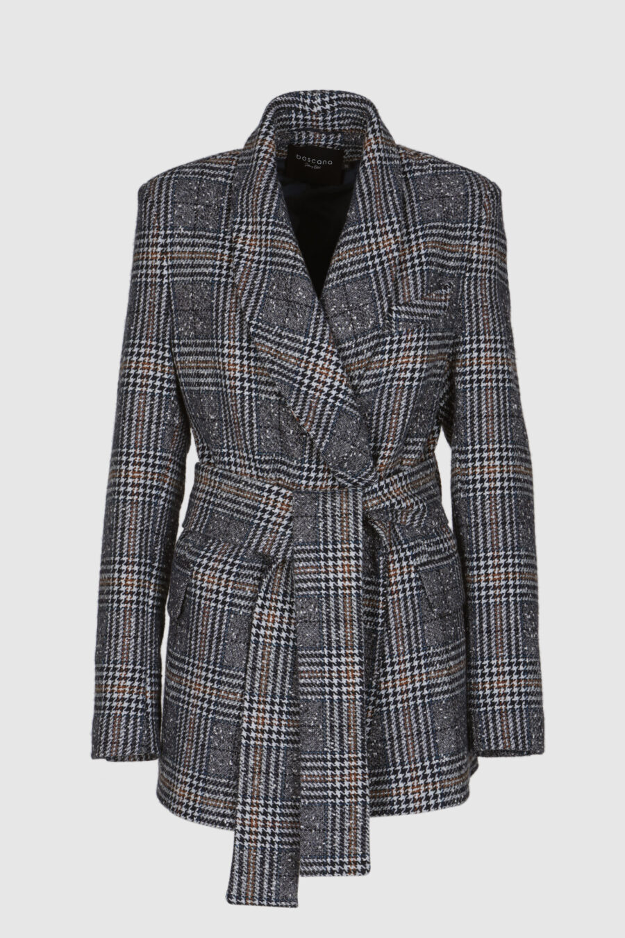 Wolljacke kariert in blau-grau-Nuancen, Wolljacke, Damenjacke, karierte Jacke