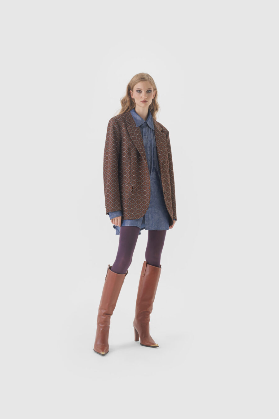 Blazer in Braun Jacquard 