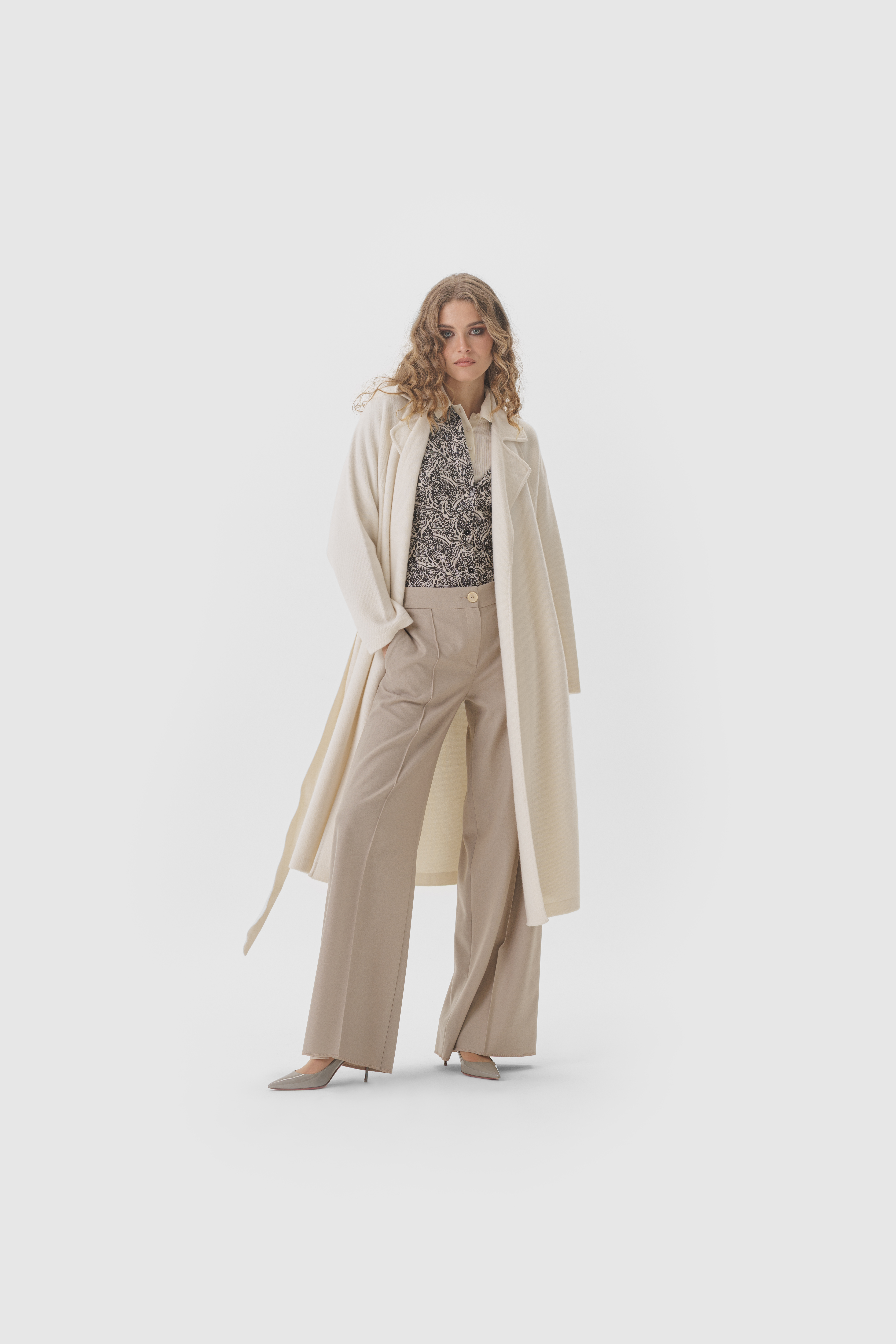 Mantel aus Kaschmir Off White – Bild 2