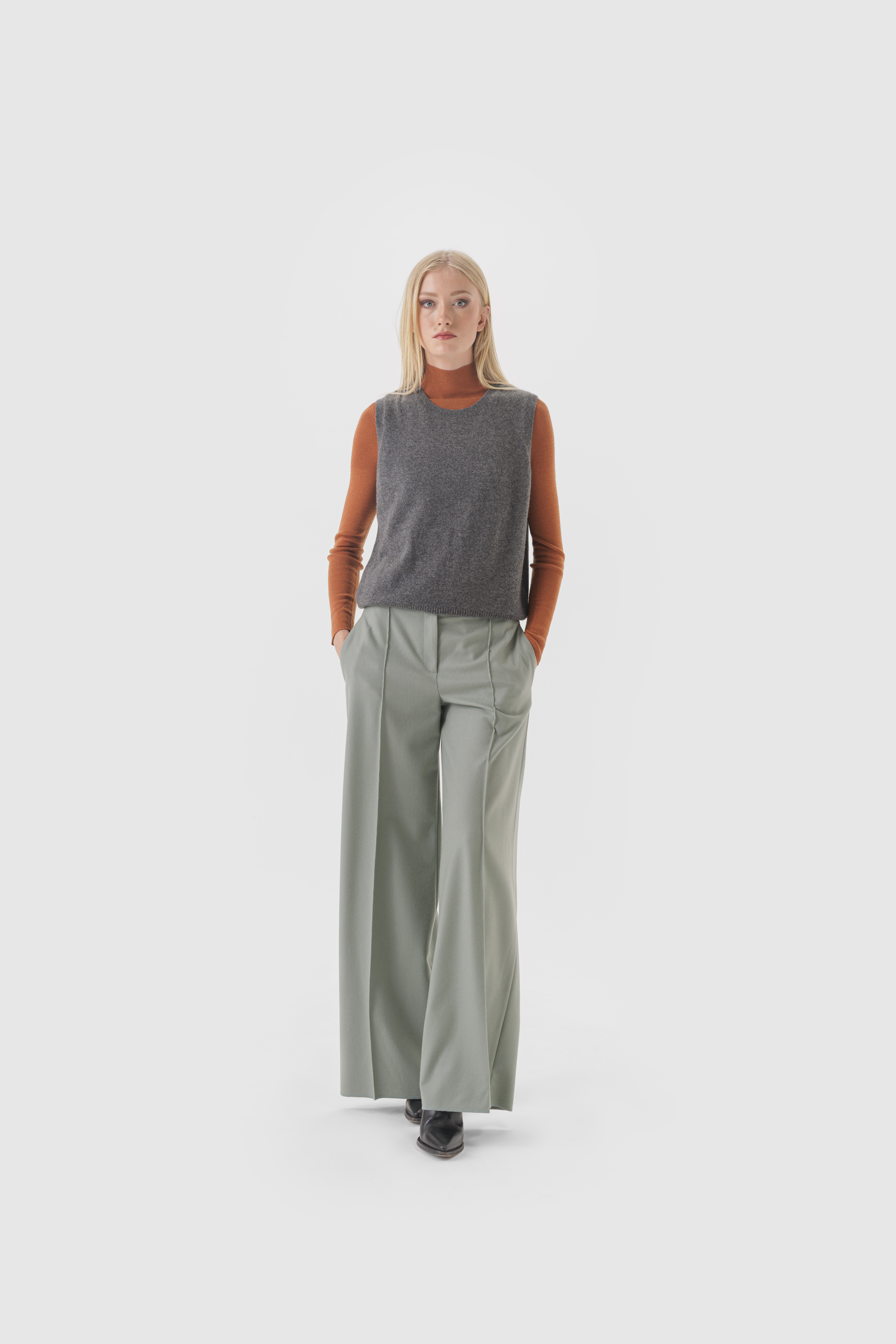 Hose, weite Hose, Hose hüfthoch, schwarz blaubordaux, beige, camel, Wollhose, Hose aus Wolle