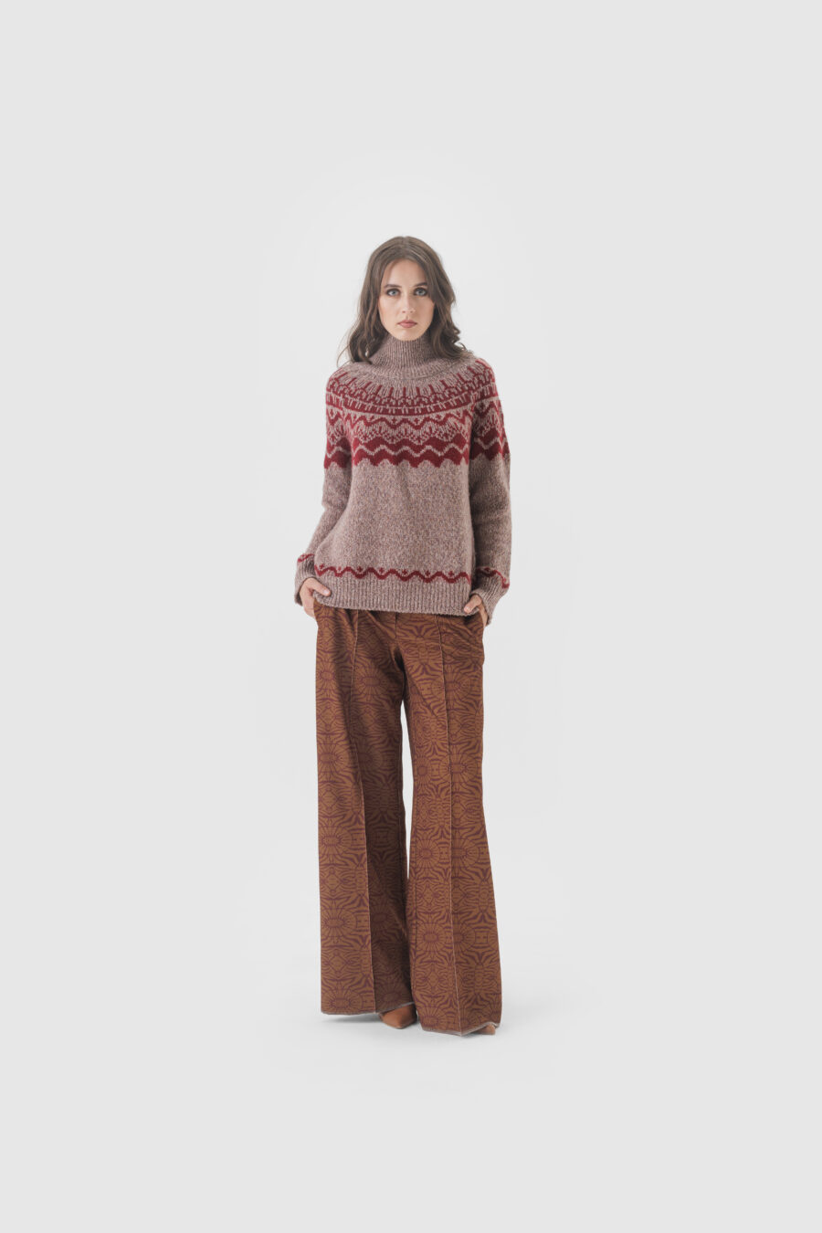 Hose, weite Hose, Hose hüfthoch, schwarz blaubordaux, beige, camel, Wollhose, Hose aus Wolle