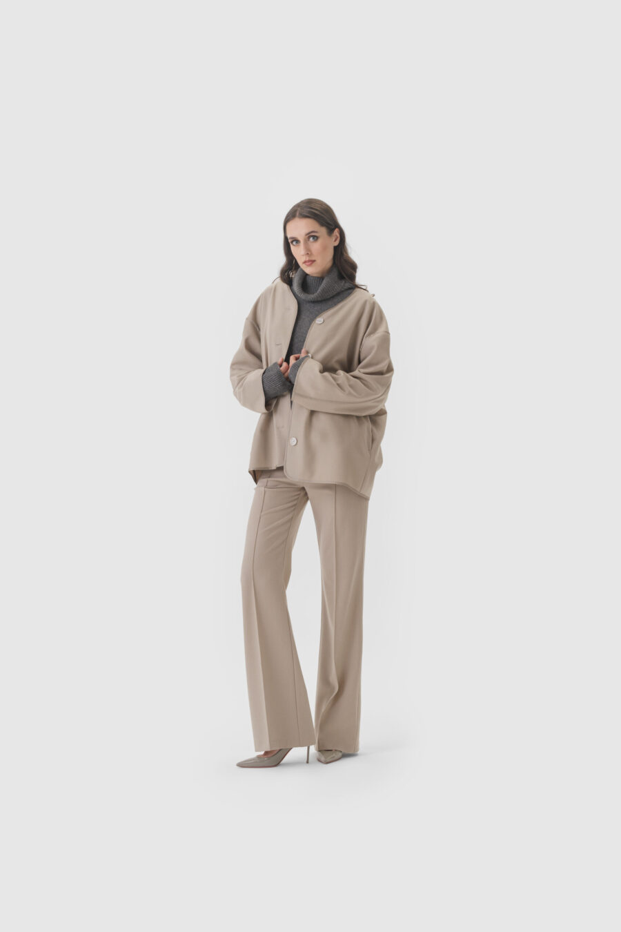 Cardigan, Creme, Jacke, Damenjacke, braun, Felloptik, oliv, grün, casual Look, Damenjacke, unisex