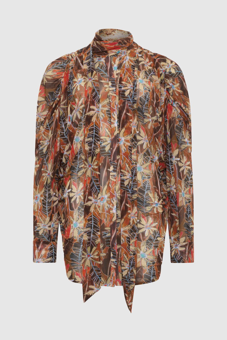 Onesize Bluse, weite Bluse, Fledermausärmel, Bluse mit Druck, elastisches Material, braune Bluse