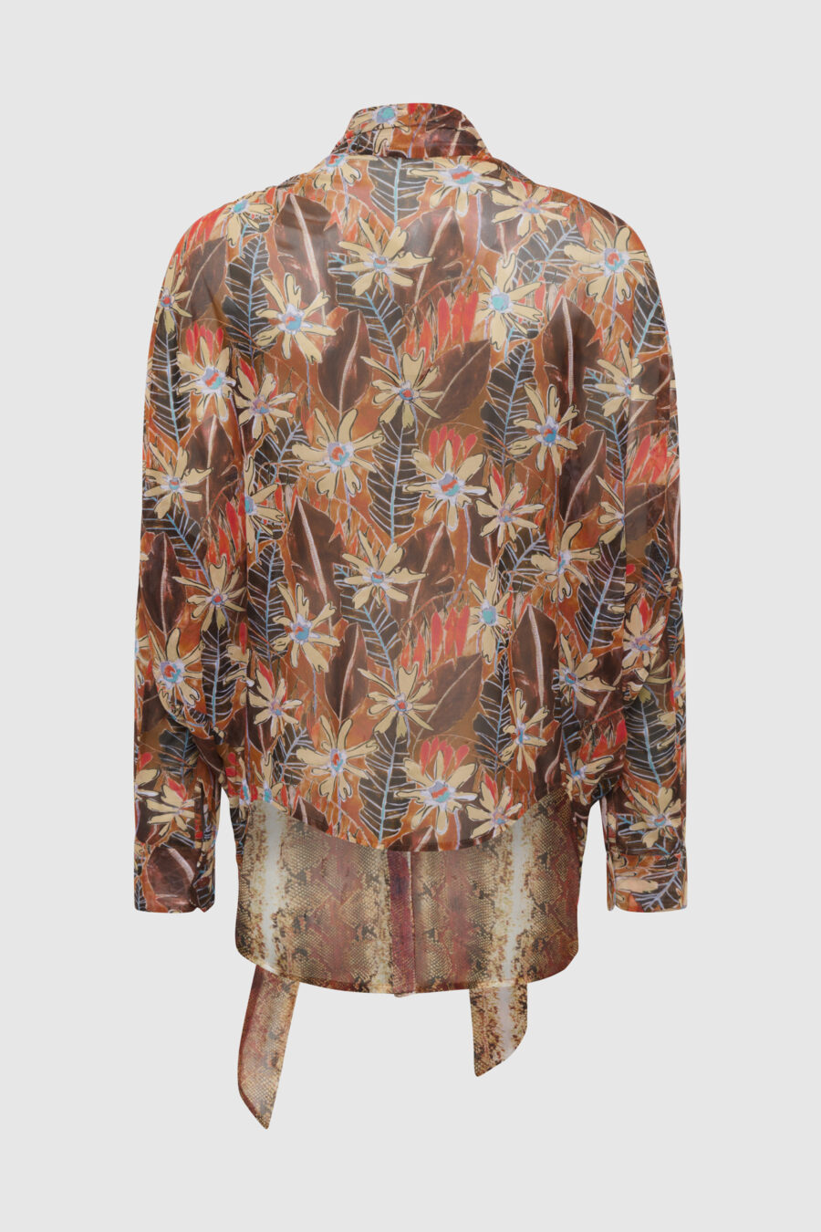 Onesize Bluse, weite Bluse, Fledermausärmel, Bluse mit Druck, elastisches Material, braune Bluse