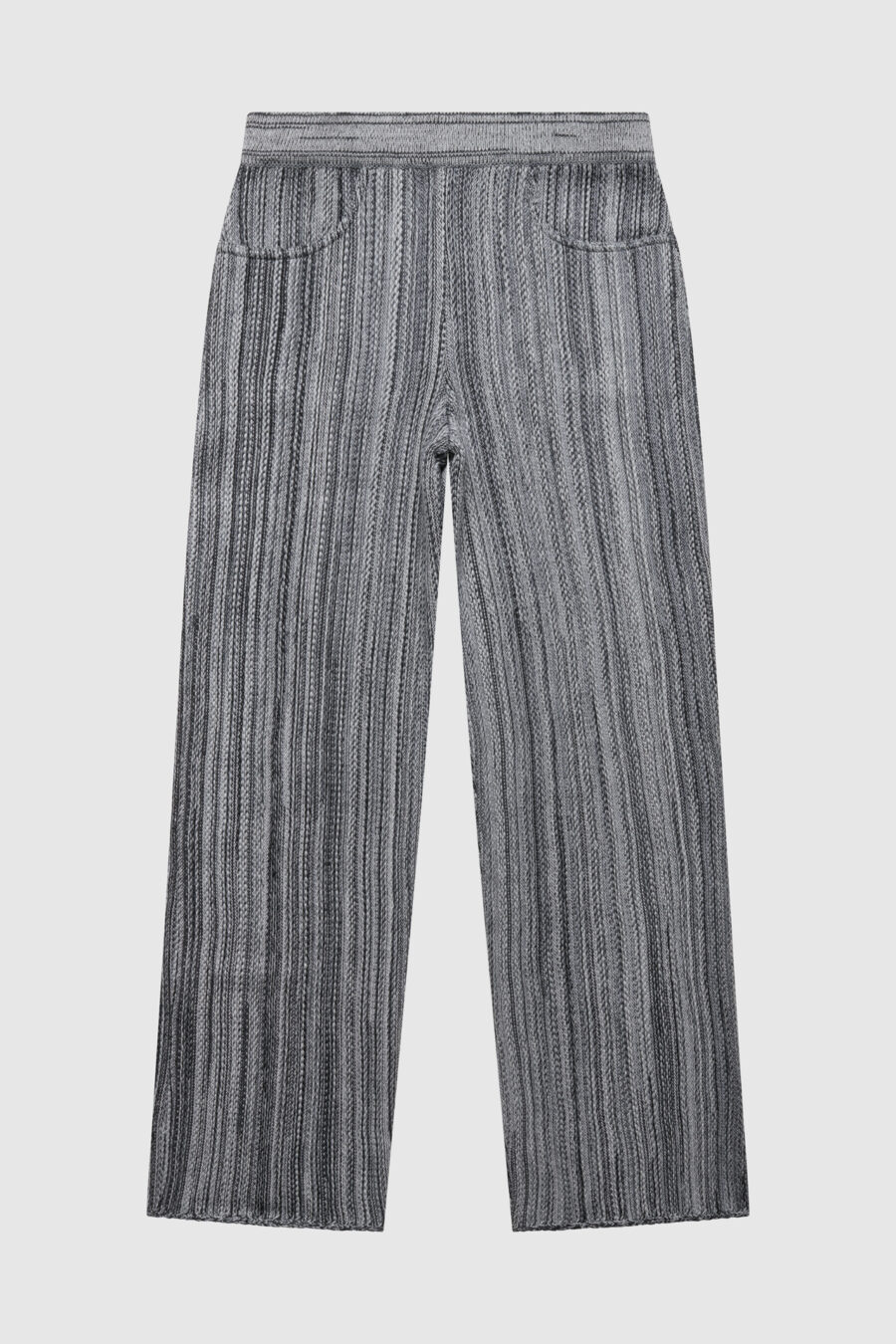 Wollhose, gestrickte Hose, blau grau, schwarz, Damenhose gestrickt